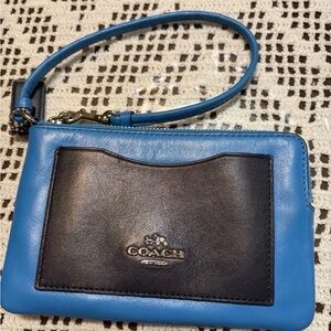 Coach Two-Tone Blue and Black Wristlet